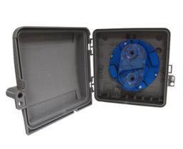Wall Mount Fiber Enclosure - Up to 12 Splices w/ Slack-N-Roll Splice Tray