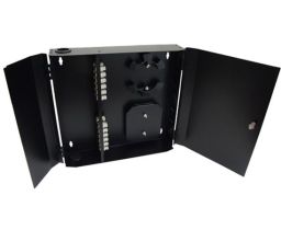 Loaded Wall Mount Fiber Enclosure - 24 Multimode SC Simplex Couplers - 24 Port
