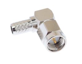 SMA Male Right Angle Crimp Connector - RG-58, RG-141, & LMR195