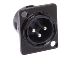 DISCONTINUED XLR 3 Pin Male Chassis Mount Connector - Plastic