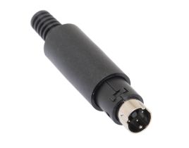 Mini 3 Pin DIN Male Solder Connector - Plastic