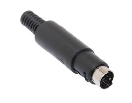 Mini 6 Pin DIN Male Solder Connector - Plastic