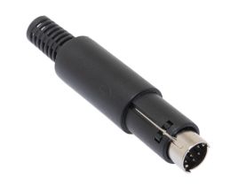 Mini 8 Pin DIN Male Solder Connector - Plastic