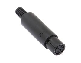 Mini 3 Pin DIN Female Solder Connector - Plastic