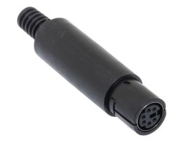 Mini 6 Pin DIN Female Solder Connector - Plastic