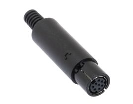 Mini 8 Pin DIN Female Solder Connector - Plastic