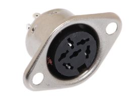 6 Pin DIN Female Solder Panel Mount Connector