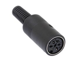 6 Pin DIN Female Solder Connector - Plastic