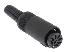 8 Pin DIN Female Solder Connector - Plastic - 270° Style