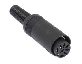 8 Pin DIN Female Solder Connector - Plastic - 262° Style