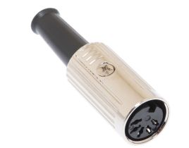 5 Pin DIN Female Solder Connector - Metal - 180° Style