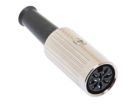 8 Pin DIN Female Solder Connector - Metal - 270° Style