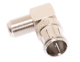 F-Type Female to F-Type Male Push-on Right Angle Adapter