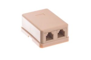 RJ11 4 Conductor Surface Mount Box - Screw Terminal - 2 Port