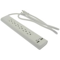 6 Outlet Surge Protector with 2 USB Charging Ports 