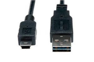 USB 2.0 Reversible A Male to 5 Pin Mini B Male