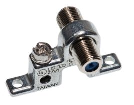 Single Port F-Type Coax Grounding Block - 3000 MHz