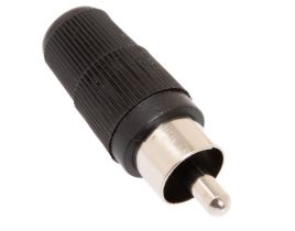 RCA Male Solder Connector - Black Plastic
