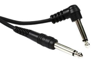 Pro-Audio 1/4 IN Mono Instrument Cable – Right Angle Male to Straight Male - 24 AWG - 5 FT