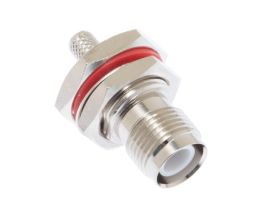 Reverse Polarity TNC Female Bulkhead Crimp Connector - RG58, RG141 & LMR-195