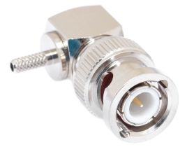BNC Right Angle Male Crimp Connector - RG-174 & LMR-100