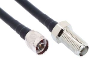 N Male to Reverse Polarity SMA Female Bulkhead Low Loss 400 Coaxial Assembly