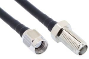 RP SMA Male to RP SMA Female Bulkhead Low Loss 400 UltraFlex Coaxial Assembly