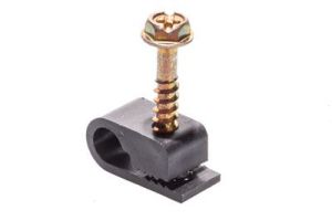 Cable Clip for Single Coax/Ethernet Cable with 1/2 inch Screw - 100 Pack