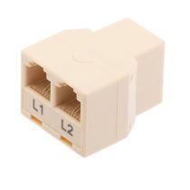 RJ11 Female to Dual RJ11 Female Telephone Splitter Adapter - 6P4C - L1+L2