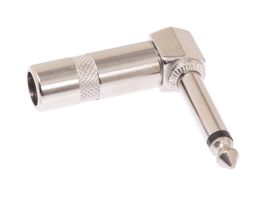 1/4 IN Right Angle Mono Male Solder Connector - Metal