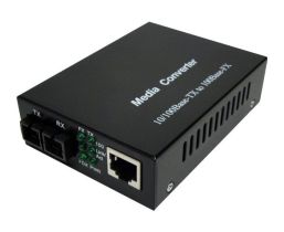 Singlemode Media Converter - 10/100 Base-TX to 100 Base-FX - RJ45 to Duplex SC - 20 Km
