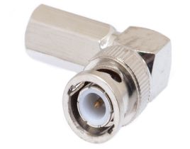 BNC Right Angle Male Twist-On Connector - RG59 & RG62 Plenum