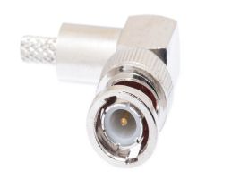 BNC Right Angle Male Crimp Connector - RG58 PVC
