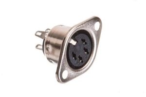 4 Pin DIN Female Solder Panel Mount Connector