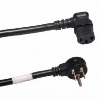 Universal CPU Power Cord - NEMA 5-15P Left Angle to C13 Left Angle - 15 Amp