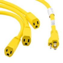 ShowMeCables NEMA 5-15P to Triple NEMA 5-15R W Splitter Cable, 14 AWG