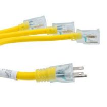 ShowMeCables NEMA 5-15P to Triple NEMA 5-15R W Splitter Cable, 14 AWG, LED Connectors