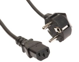 Schuko CEE7/7 to C13 International Power Cord - 10 Amp - Downward Angle - 2.5 M