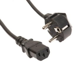 Schuko CEE7/7 to C13 International Power Cord - 10 Amp - Downward Angle 1.8 M 