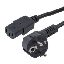 Schuko CEE7/7 to C13 International Power Cord - 10 Amp - Downward Angle