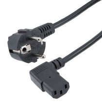 Schuko CEE7/7 to C13 International Power Cord - 10 Amp - Downward Angle to Right Angle