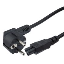 Schuko CEE7/7 to C5 International Power Cord - 2.5 Amp - Downward Angle