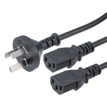 GB2099 Type I to Dual C13 International Splitter Power Cord - 10 Amp