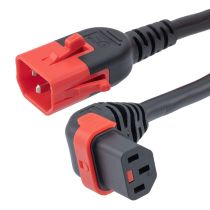 LCKC13+ UP angled - Dual locking C14. 15A, 250V