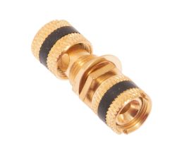 Gold Binding Post / Banana Jack Panel Mount Connector - Metal - Black