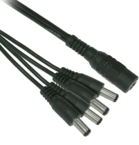 2.5mm DC Power Female to 4 Male Cable - 20 AWG