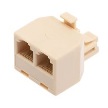 RJ11 Male to Dual RJ11 Female Telephone Splitter Adapter - 6P4C - Straight Pinout