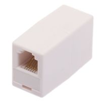 RJ12 Female to RJ12 Female Inline Coupler Adapter - 6P6C - Straight Pinout - White