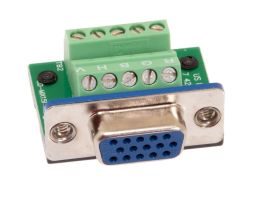 MaxBlox HD15 VGA Female Terminal Block Panel Mount Connector