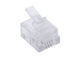 RJ11 Modular Connector - 6P4C - Round Cable - 10 Pack